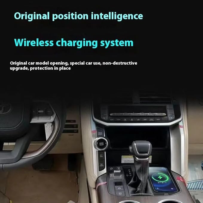 for Toyota Land Cruiser LC300 2021-2023 Car Center Console Phone Charger Fast Wireless Charger Charging Plate Charging Holder