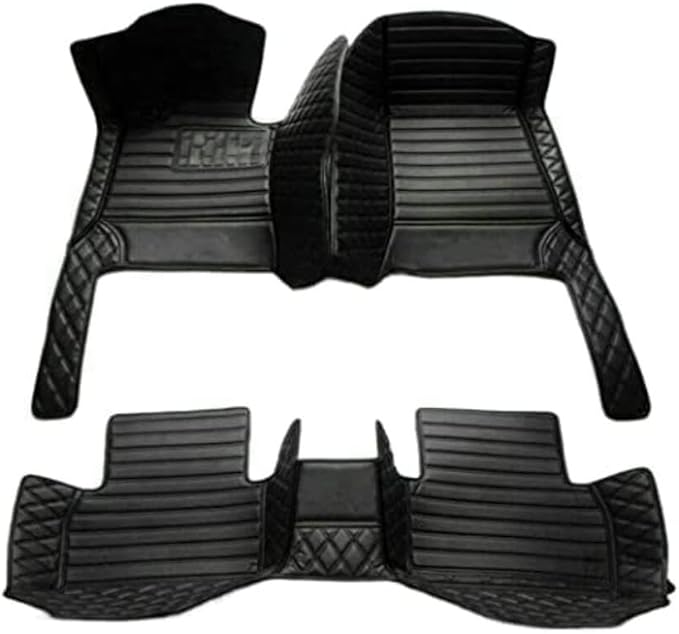 Custome Car Mats Accessories All Weather Floor mats Compatible with Automotive Floor Mats Passenger car mats (All Black)
