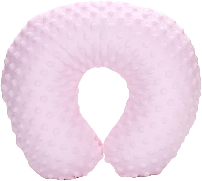 Neck Pillows Kids Travel Pillow Inflatable Head Support Pillow Cute Cozy U Shape Neck Pillow for Car Seat Airplanes Train Soft Washable Chin Neck Support Pillow for Toddler Boys Girls (Pink)