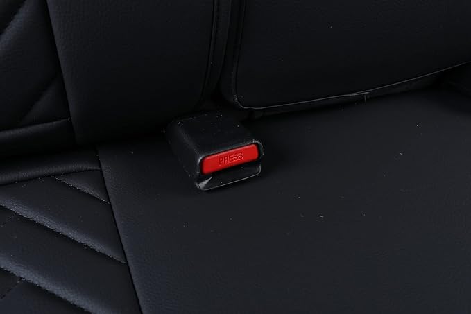 Tomatoman Tacoma Car Rear Seat Covers 2005-2025 2026 Access Double Extended Cab TRD Sport Offroad Limited SR5 V6 Truck with Waterproof Faux Leather Back Cushions(Rear Seat/Black)