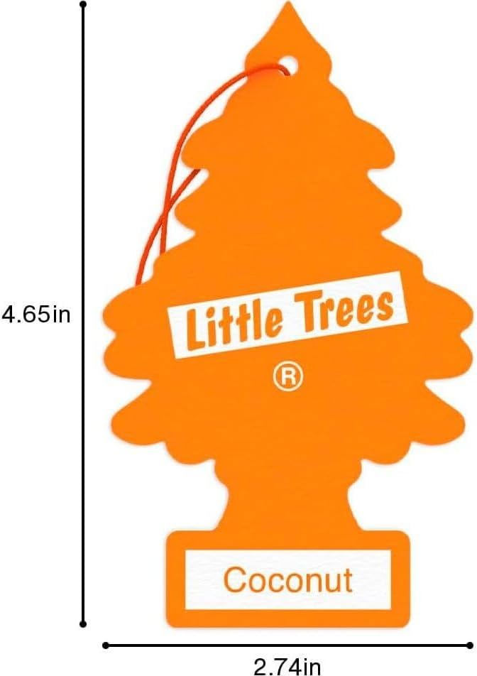 LITTLE TREES Car Air Freshener | Hanging Paper Tree for Home or Car | Coconut | 24 Pack