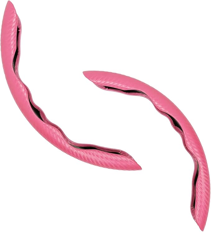 Car Interior Accessories Butterfly Steering Wheel Cover Car Carbon Fiber Anti-Skid Steering Wheel Cover (PINK)