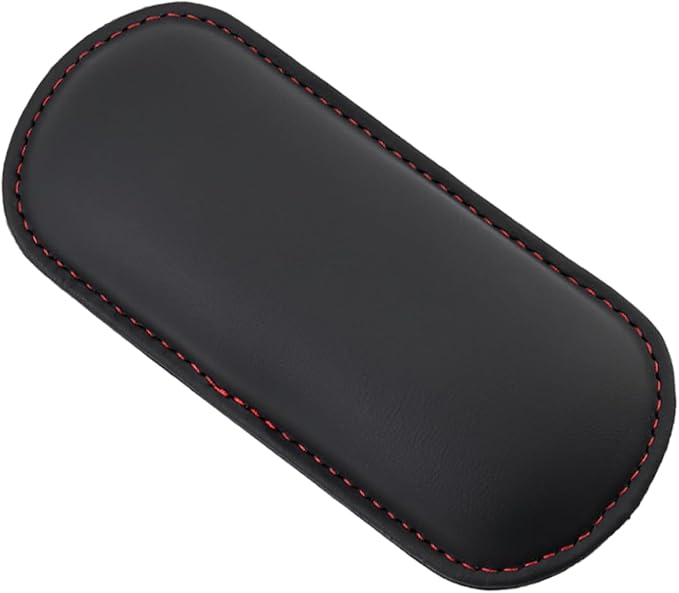 Car Center Console Knee Leg Elbow Cushion Pad, Soft Leather Door Armrest Foot Care Thigh Support Comfort Pillow, Auto Interior Accessories for Knee Pain Relief (Black/Red)