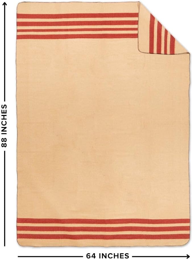 Arcturus Rainier Wool Blanket, Warm, Thick, Washable Wool Blanket for Home, Outdoors, Camping, Tailgates, Picnic, Hunting, Travel & Emergency Kits, Twin Size, 4.5 lb, Dry Falls
