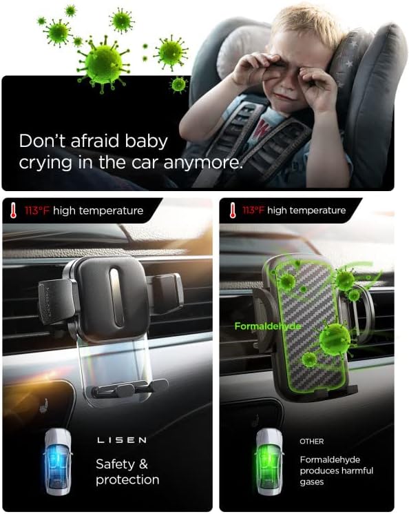 LISEN for MagSafe Car Mount Magnetic Phone Holder for Your Car Magnet Air Vent Cell Phone Holder Mount Car Accessories Gift for Men Women fit iPhone 17-12 Dashboard Mount Kits