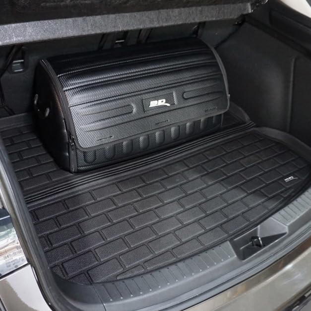 3D MAXpider Foldable Semi Hard Shell Handy Trunk Car Organizer with Top Cover, Mesh Pockets, Carry Handles (Large) (9398-09)