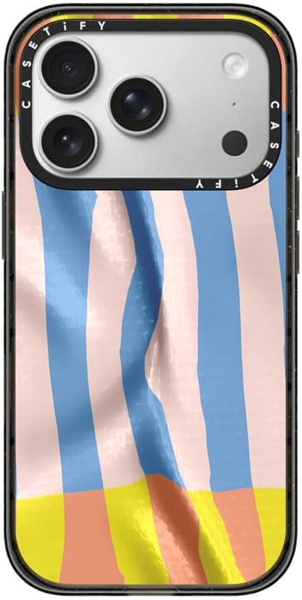 CASETiFY Impact iPhone 17 Pro Case [Slim/Compatible with Magsafe / 8.2 ft. 4X Military Grade Drop Protection] - Afternoon at Bondi - Clear Black