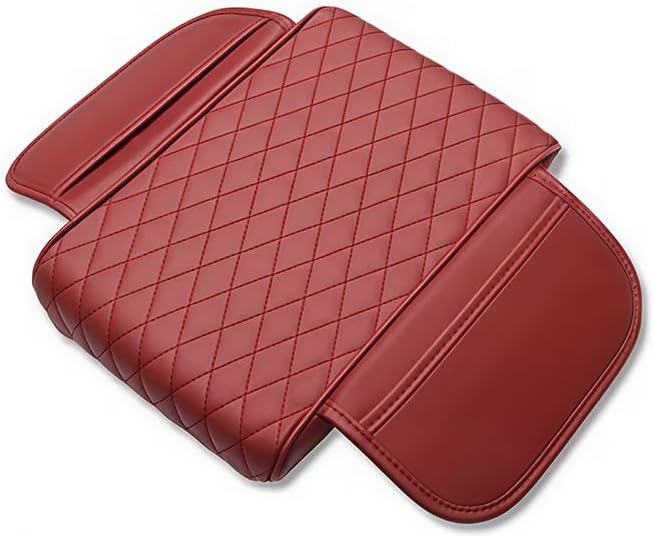 Car Armrest Cushion for Mazda CX-30 2019–2025 2026 DM,Multifunctional Car Armrest Heightening Pad,Car Center Console Cover,Waterproof Nappa Leather Arm Rest Protector,Red