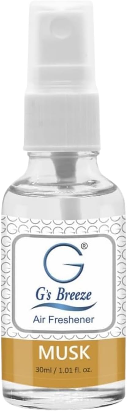 G's Breeze Musk Air Freshener – Rich Musk and Woody Scent for Home, Office & Car – Transform Your Space with Warm, Earthy Aroma that Brings Comfort, Depth & Touch of Elegance to Any Atmosphere