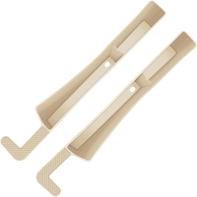 2PCS Car Seat Gap Filler, Automotive Seat Organizer Fill The Gap Between Seat and Console, Universal Car Storage Box Inserts Fill The Gap Between Seat &Console for Coins Wallets Keys (Beige)