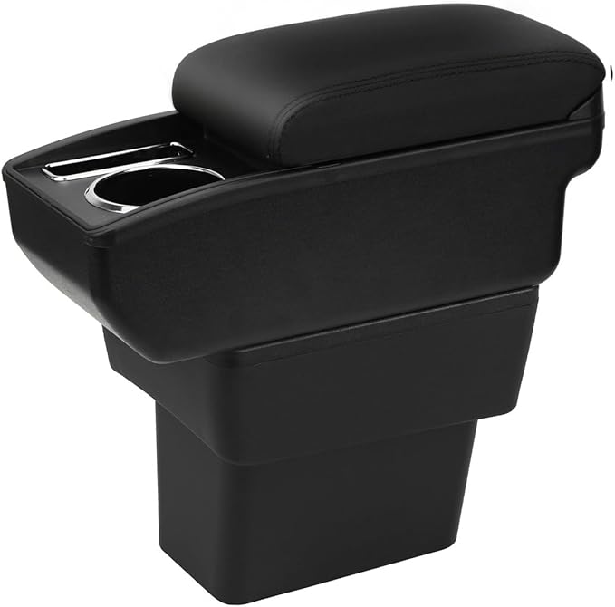 AULPHIKE Compatible with Nissan Note Armrest E-Power Center Console Organizer Armrests Double Layer Storage Space with Cup Holder