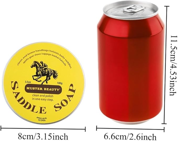 Cream Leather Saddle Soap – 3.5 oz Cleaner & Conditioner for Auto Seats, Sofas, Shoes, Boots, Handbags & Tack – Restores, Softens & Protects All Smooth Leather