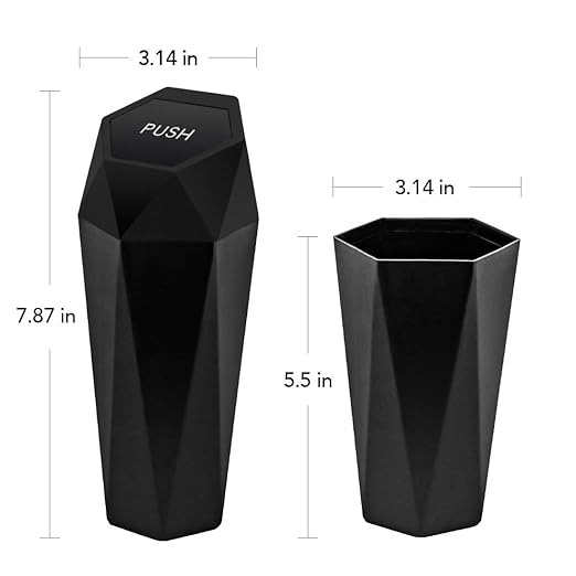 Car Trash Can with Lid - 1-Pack, Interior Accessories for Vehicles, Leakproof Garbage Can with 15 Detachable Trash Bags, Multipurpose Organizers and Storage Solutions for Home and Office
