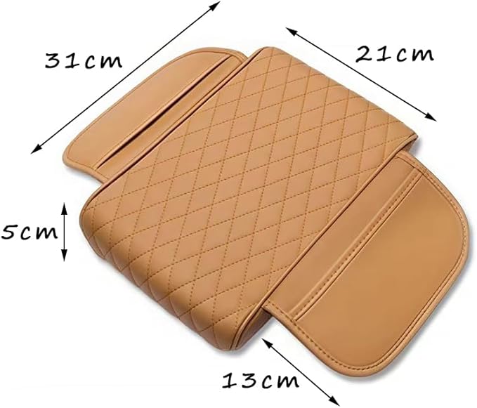 Car Armrest Cushion for Mazda CX-30 2019–2025 2026 DM,Multifunctional Car Armrest Heightening Pad,Car Center Console Cover,Waterproof Nappa Leather Arm Rest Protector,Brown