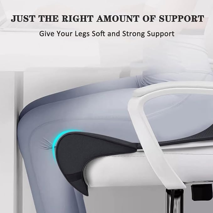 Leather Car Seat Extender Cushion,Car Leg Extender Leg Support Pillow Universal Car Seat Leg Pad,Comfortable Leg Rest Extended Cushion Mat for Car Bus Train Home Office (Black)