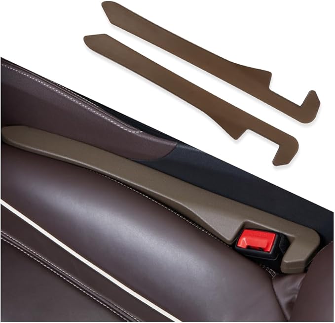 IHOTDER Car Seat Gap Filler,Super Flexible Car Side Seat Gap Filler Car Accessories for Women & Men,Universal CCar Organizer Between Seats for Tightly Filling Seat Gaps(Brown/2PCS)