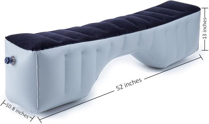 FMS Car Travel Inflatable Mattress Back Seat Gap Pad Mattress Air Bed Cushion Camping Air Couch (Blue)