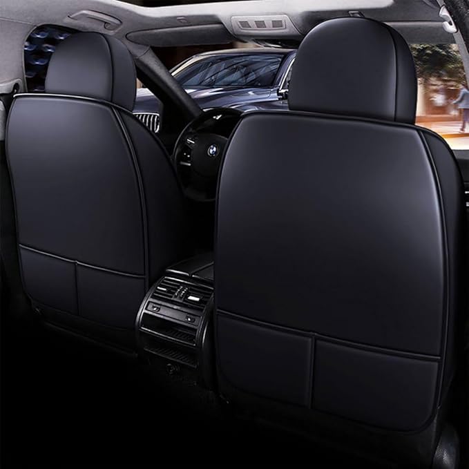 for Chevy Equinox Seat Covers 2005-2026, Full Coverage Customized Car Seat Covers, Premium Leather Waterproof Stain-Resistant Easy to Install (Luxury 5 Seats, Black)