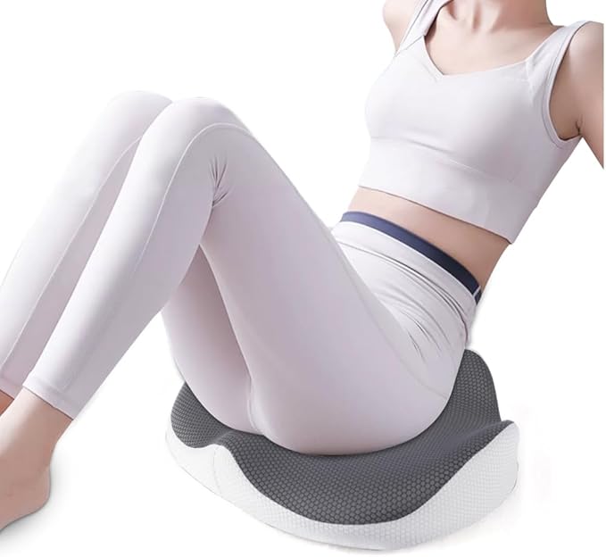 Seat Cushion for Office Chair Orthopedic Memory Foam Coccyx Support Pad Sciatica Pain Relief Tailbone Back Comfort Posture Alignment Pressure Massage Home Car Work” Gray