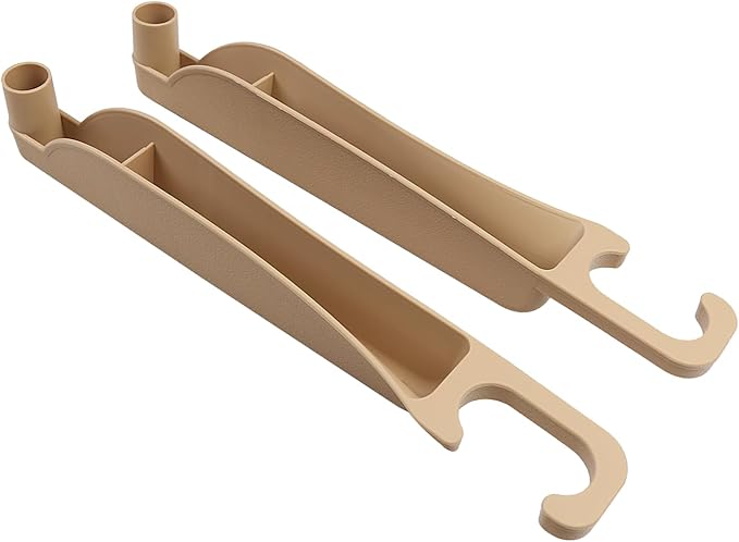 2PCS Car Seat Gap Filler Organizer, Multifunctional Seat Side Gap Filler Between Seat and Console, with Organizer & Hook Function for Avoiding Dropped Items, Universal Fits (Beige)