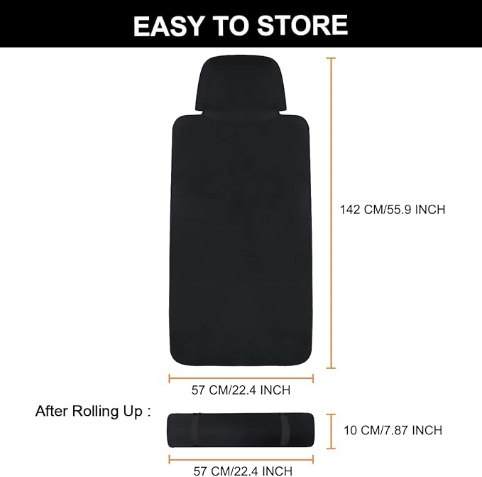 INFANZIA Premium Waterproof Seat Cover Towel Protector Neoprene Universal Fit, Upgraded 100% Washable & Removable Non-Slip Sweat Carseat Towel Covers, Perfect for Gym/Yoga/Workout（Black,1PCS