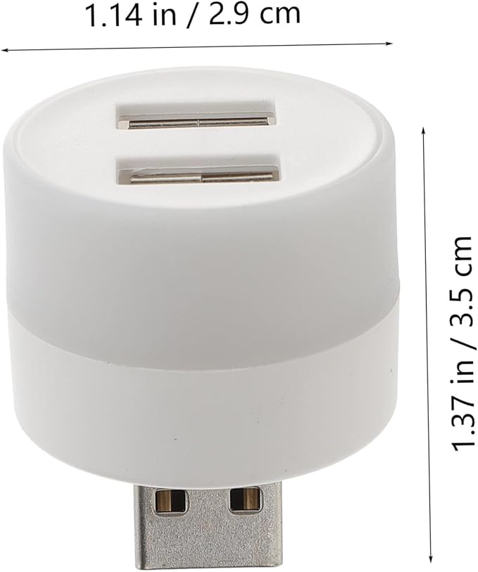 Cabilock 2pcs USB Night Light Dock Holder Hub Ports USB Extender Portable Atmosphere Light for Home Hotel Car