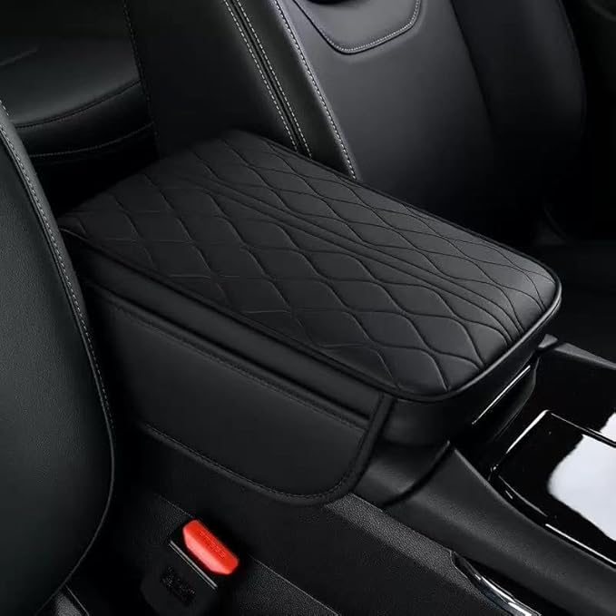 1 Pack Car Center Console Cover Custom Fit for Acura RDX 2013 2019-2023 2024 2025, Leather Memory Foam Armrest Cushion Protector, Anti-Scratch Durable Armrest Pad,Black