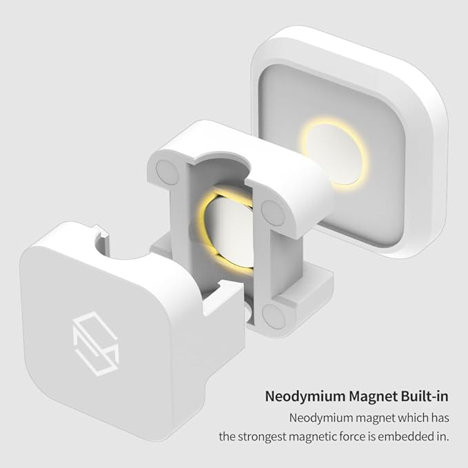 Sinjimoru Magnetic Cable Clips, Multipurpose Cable Management for Car and Office Supplies Self Adhesive Cable Organizer Clip. Magnetic Cable Holder 3pcs White