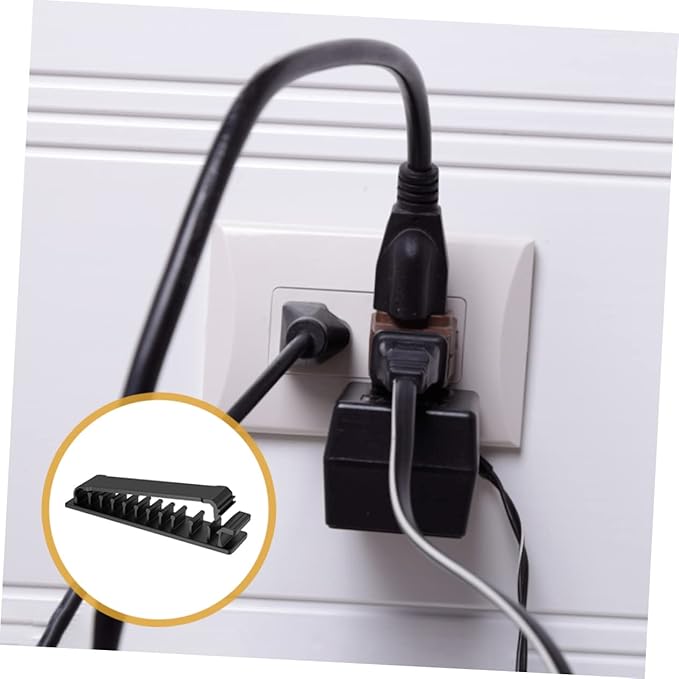 DOITOOL 4pcs Adjustable Self-Adhesive Cable Organizer for Efficient Office Car for Charging Cords USB