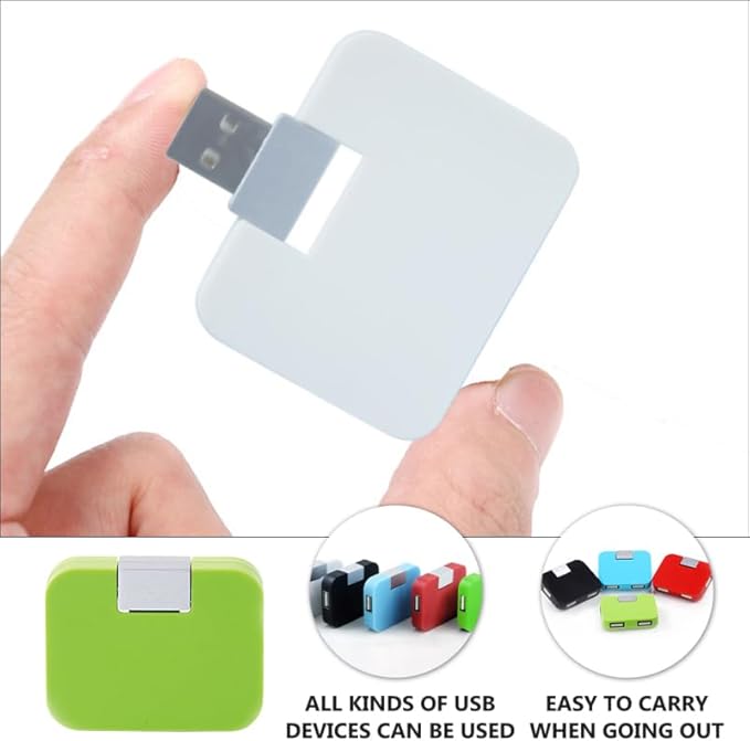OSALADI 2pcs USB Hub 4 Port Multi-Function USB Splitter No Drivers Required Heat Dissipation Sturdy Essential for Daily Use (Random Color)