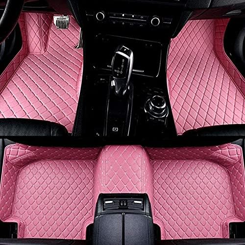 Custom Making Car Floor Mats for 95% Sedan SUV Sports Car Full Coverage Cute Men Women Pads Protection Non-Slip Leather Floor Liners (Pink)