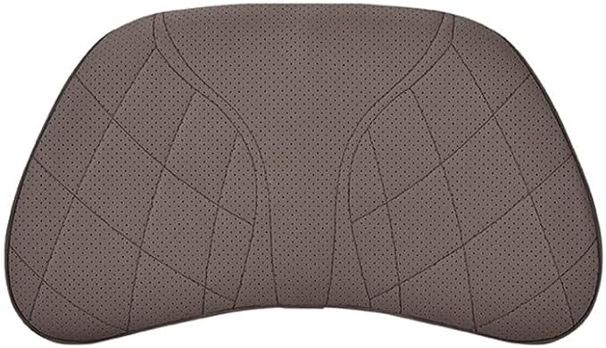 for Chevy Silverado 2007 2008 2009 2010 2011 2012 2013 Leather Car Seat Headrest Lumbar Cushion, Lumbar Support Pillow for Car,for Driving Traveling Relieving Neck Fatigue,2-C Brown