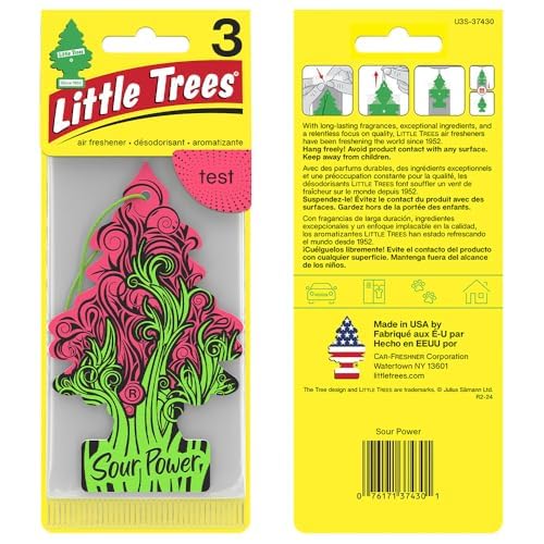 LITTLE TREES Car Air Freshener | Hanging Tree Provides Long Lasting Scent for Auto and Home | 24 Air Fresheners |Sour Pour