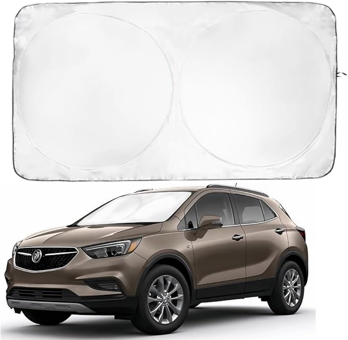 Windshield Sun Shade -Certified 99.87% UVB & 99.02% UVA Car Sun Shade. Award Winning Sunshade - Patented Technology | Compatible for Buick Encore (2020-2026) | Car Shades by Kinder Fluff