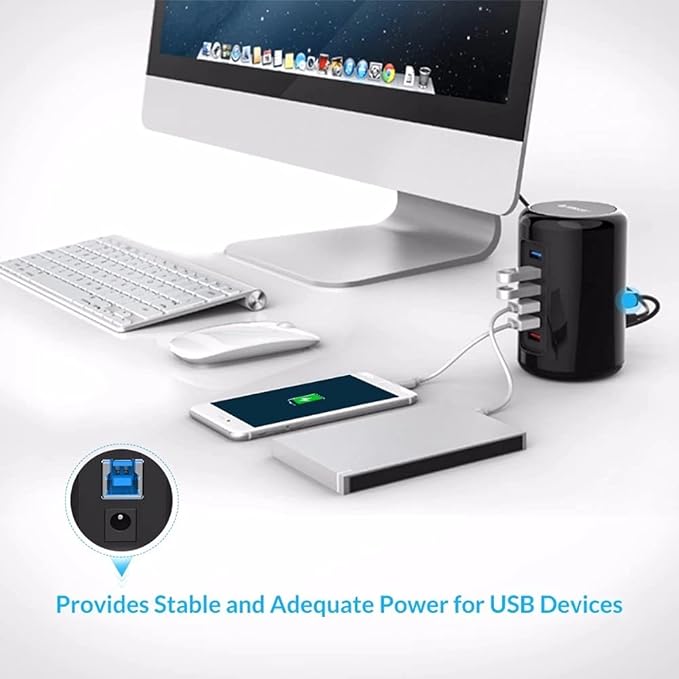 USB 3.0 HUB with Power Adapter Fast Charger Hub Desk Splitter Rj45 Ethernet Expander Computer Accessories for MacBook Pro
