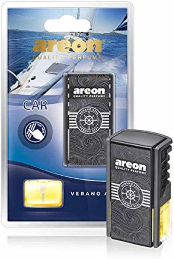 AREON ACB13 Car Perfume Luxury and Elegant 0.27 oz Vent Clip Car Air Freshener, Verano Azul Scent