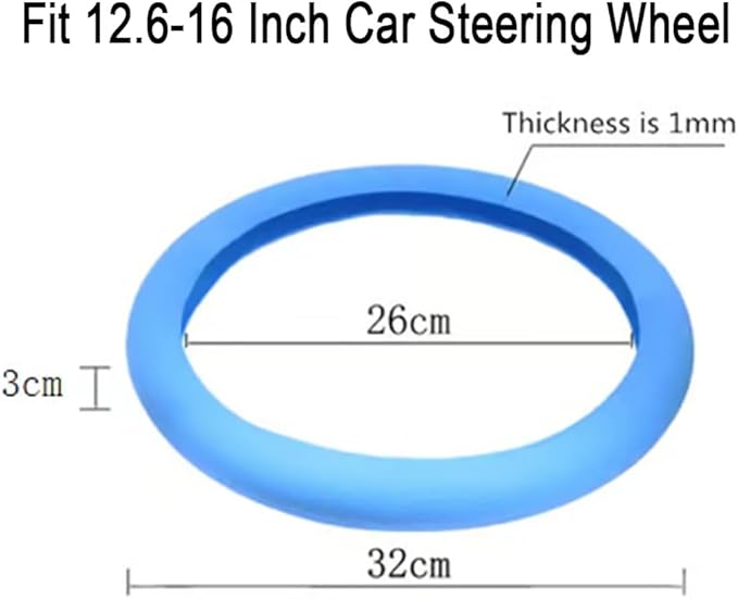Cooling Steering Wheel Cover, Car Steering Wheel Cover, Anti-Slip Car Steering Wheel Protective Cover, Fit 12.6-16 Inch, for Car SUV Truck Van, for Women & Men (Dark Green)
