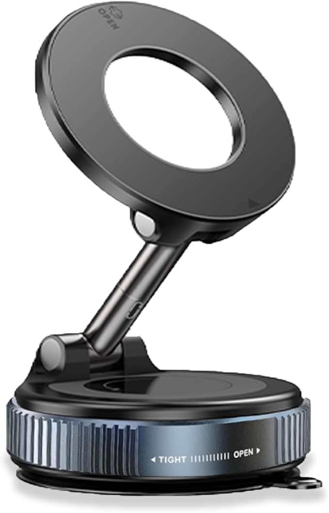 Vacuum Magnetic Car Phone Holder for Your Car, 360° Adjustable Car Phone Mount, Foldable Car Mount, for Magsafe Dashboard Car Bracket Stand for iPhone & Android