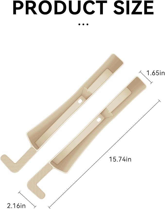2PCS Car Seat Gap Filler, Automotive Seat Organizer Fill The Gap Between Seat and Console, Universal Car Storage Box Inserts Fill The Gap Between Seat &Console for Coins Wallets Keys (Beige)
