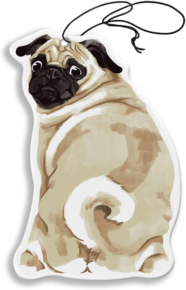 WIRESTER Hanging Air Freshener for Car, Home, Bathroom, Office, Decorative Charm Ornaments, Pug Dog