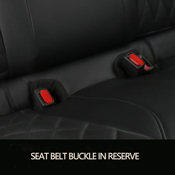 EKR Rav4 Seat Covers Custom Fit for Toyota Rav4 LE(NOT for Hybrid) 2013 2014 2015 2016 2017 2018,Leather Car Seat Cover for Trucks SUV Full Set,Faux Leather(Black/Gray)