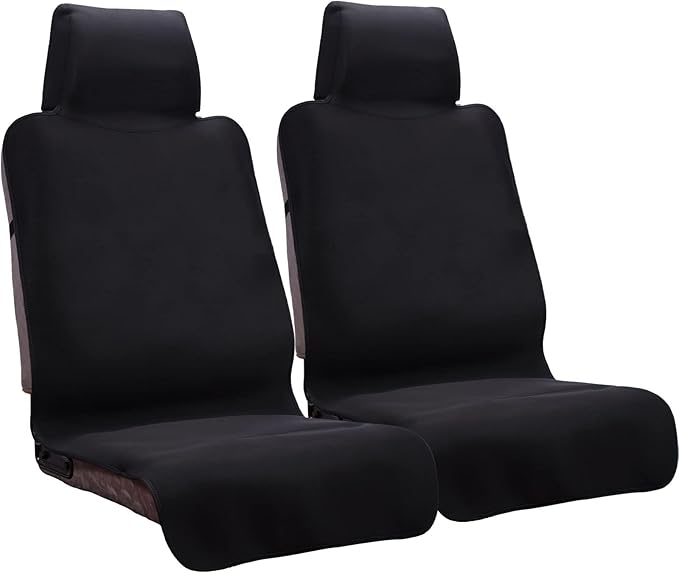 INFANZIA Premium Waterproof Seat Cover Towel Protector Neoprene Universal Fit, Upgraded 100% Washable & Removable Non-Slip Sweat Carseat Towel Covers, Perfect for Gym/Yoga/Workout（Black,2PCS