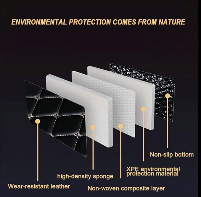 Car Floor Mats Automotive Floor Mats Vehicle Specific All Weather Protection Custom Compatible with Most of 98% Cars SUVs (Yellow and Black)