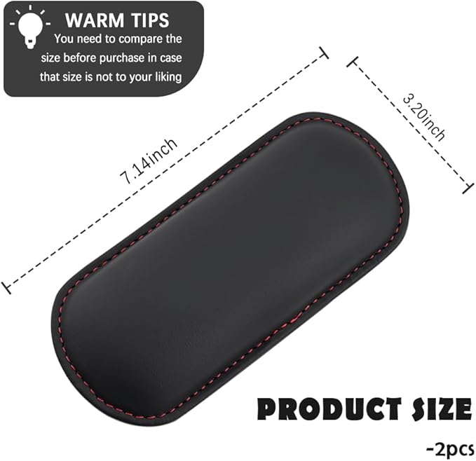 2PCS Car Door Armrest Pads,Soft Leather+Memory Foam Car Knee Pads for Arm Support&Protect Elbow and Knee,Universal Car Elbow Pads Car Accessories Interior for Most Vehicles (Black)