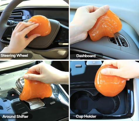 SOLASTA Car Cleaning Gel Car Putty Car Cleaning Kit Car Interior Cleaner Slime Car Cleaning Supplies Auto Detailing Tools Car Accessories Car Gifts for Women Men Keyboard Cleaner (Orange)