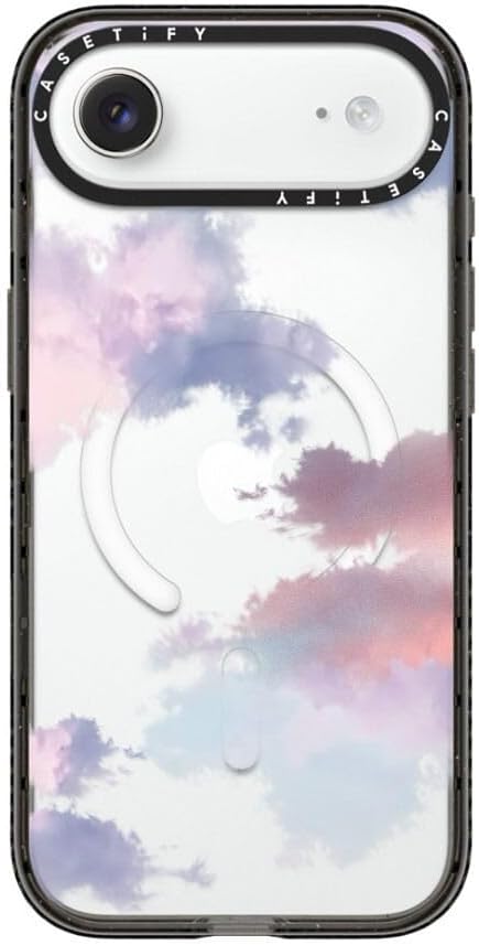 CASETiFY Impact iPhone Air Case [Slim/Compatible with Magsafe / 8.2 ft. 4X Military Grade Drop Protection] - Clouds - Clear Black