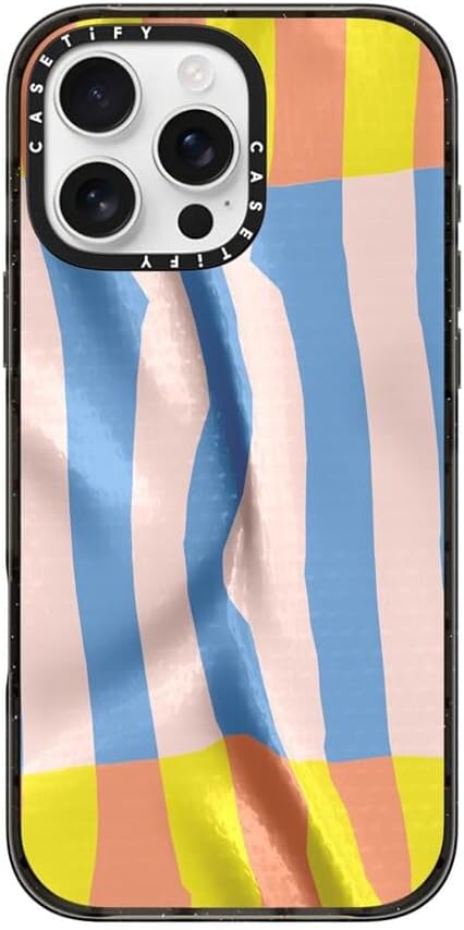 CASETiFY Impact iPhone 16 Pro Max Case [Slim/Compatible with Magsafe / 8.2 ft. 4X Military Grade Drop Protection] - Afternoon at Bondi - Clear Black
