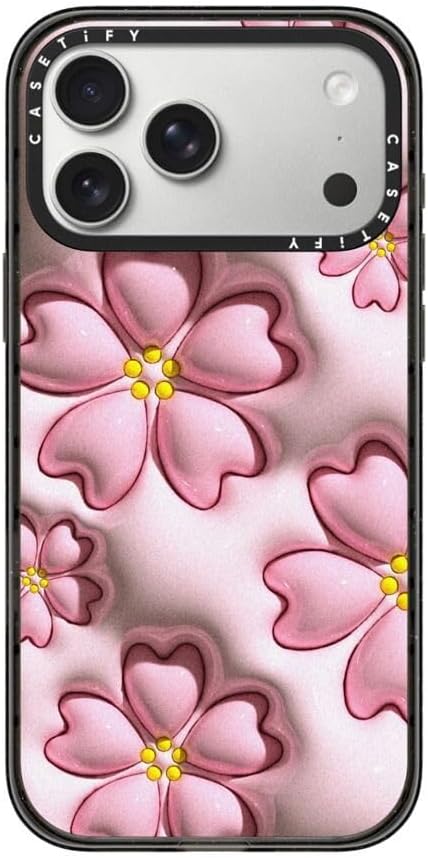 CASETiFY Impact iPhone 17 Pro Max Case [Slim/Compatible with Magsafe / 8.2 ft. 4X Military Grade Drop Protection] - Sakura - Clear Black