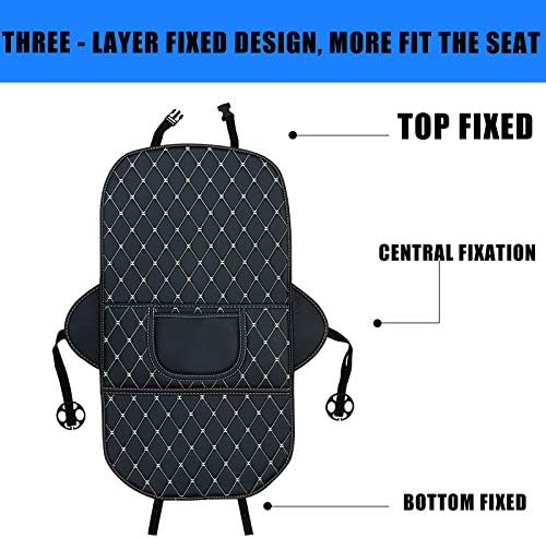 Kick Mats Back Seat Protector 2 Pack Car Back Seat Cover Premium Fabric Odor Free Protect Your Leather Seat with 2 Storage Pocket