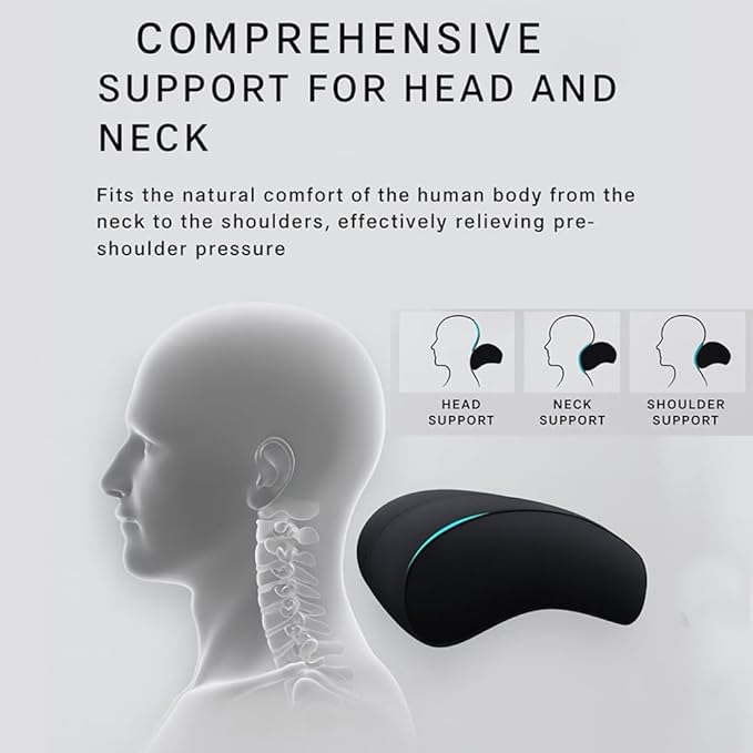 Car Headrest Neck Pillow Support Ergonomic, with Valve Stem Covers Accessory for Driving Seat Fatigue Relief Compatible with Model S X 3 Y & Cybertruck - 1 Piece